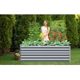 thumbnail image 5 of Galvanized Raised Deep Garden Bed 6x3x2 ft Steel Rust-Resistant Planter Box Outdoor Gardening Large Elevated Metal Container for Vegetables, Herbs, Flowers, Shrub, Fruit Trees Seedlings Silver, 5 of 10