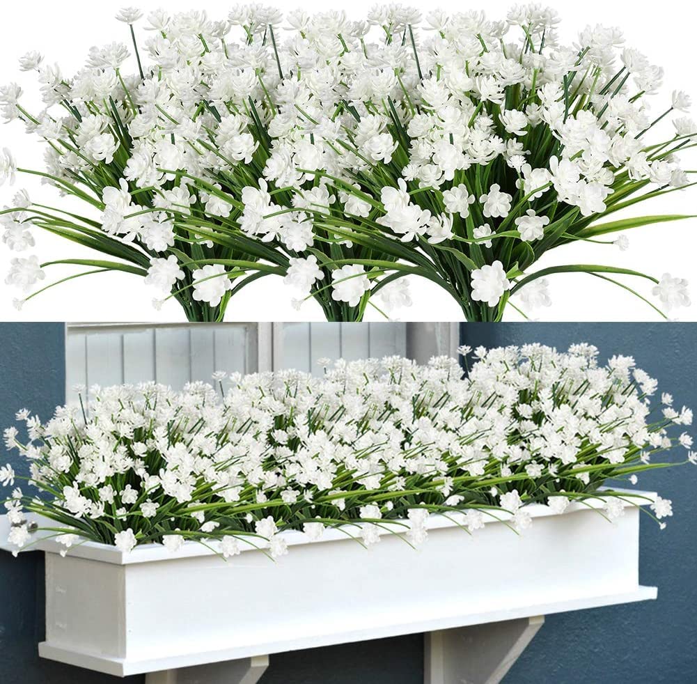 10pcs Artificial Camellia Flowers for Outside, UV Resistant Faux