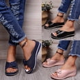 thumbnail image 6 of Womens Wedge Sandals,Orthopedic Sandals for Women,Women's Fashion Wedge Sandals Open Toe Platform Sandals Summer Slip-On Slides Mule Shoes Ladies Comfy Non-Slip Beach Walking Slippers Shoes,Pink,7, 6 of 6