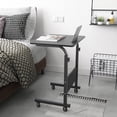 thumbnail image 4 of soges Chariot de Bureau Roulant pour Ordinateur Portable Hauteur Réglable 23.6 Pouces Table d'Appoint Mobile avec Fente pour Tablette Table Portable pour Canapé Lit Noire, 4 of 5