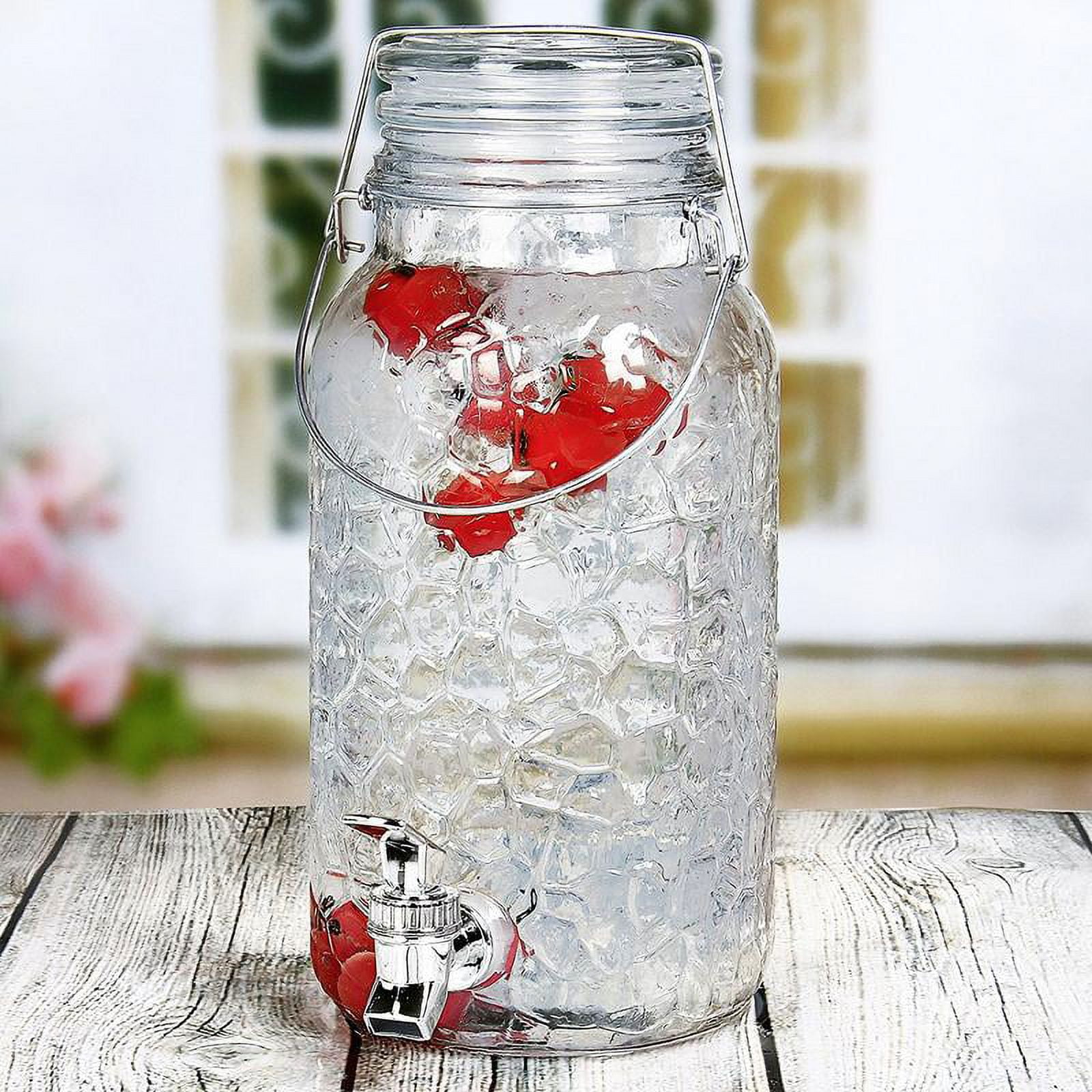 Estilo 1 Gallon Glass Mason Jar Drink Beverage Dispenser with Leak