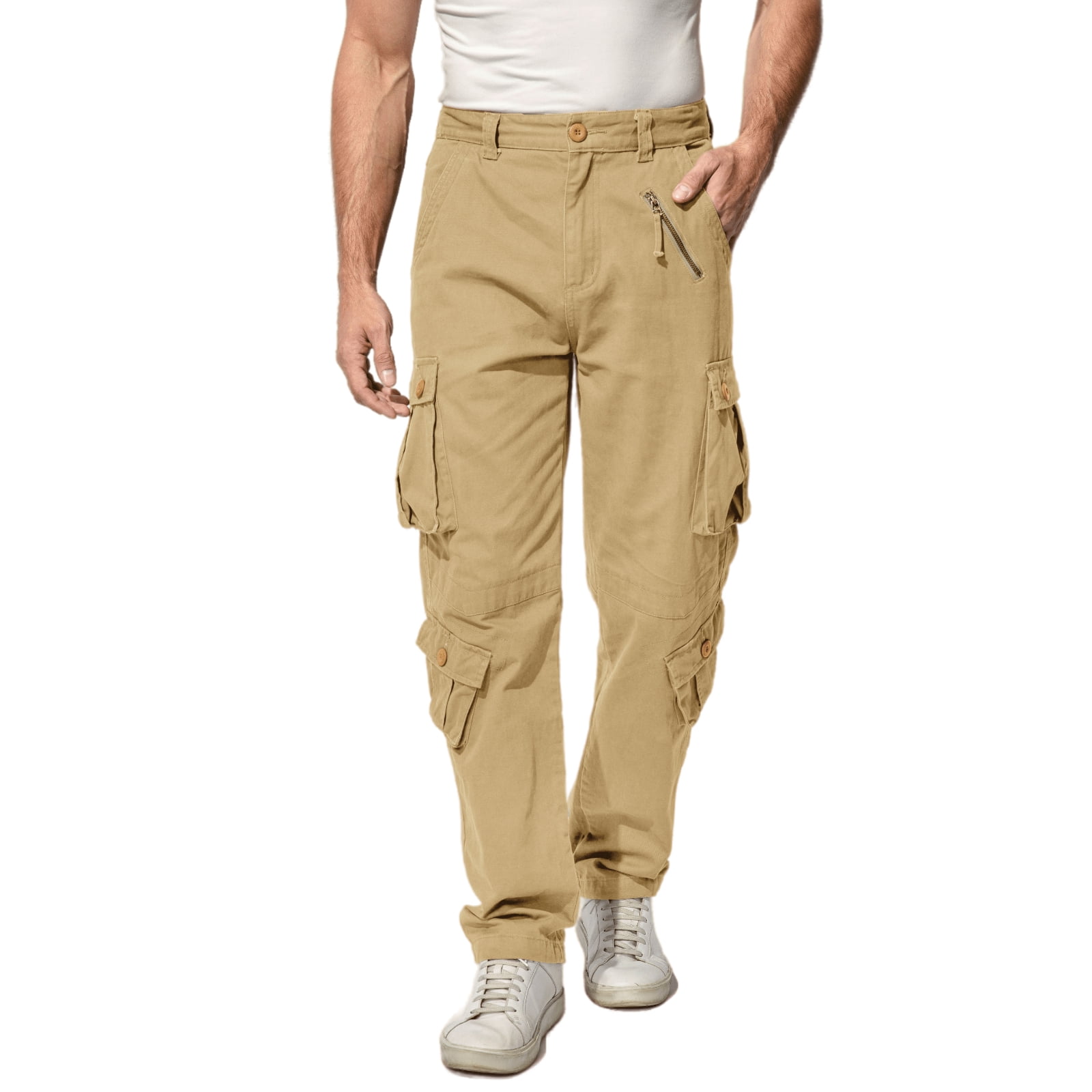 KOCTHOMY Men's Wild Cargo Pants, Military Camo Pants Cotton Casual Work ...