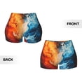 thumbnail image 3 of Sikiie Red And Blue Waves Print Workout Shorts Women Scrunch Butt Gym Shorts Seamless High Waist Tummy Control Yoga Biker Athletic Shorts, 3 of 5