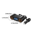 thumbnail image 3 of VBXOAE 80W Car Charger with LED Light,Intelligent Current Distribution,Two USB Ports,Thick Power Cord,Dual Control Switches,Black, 3 of 7