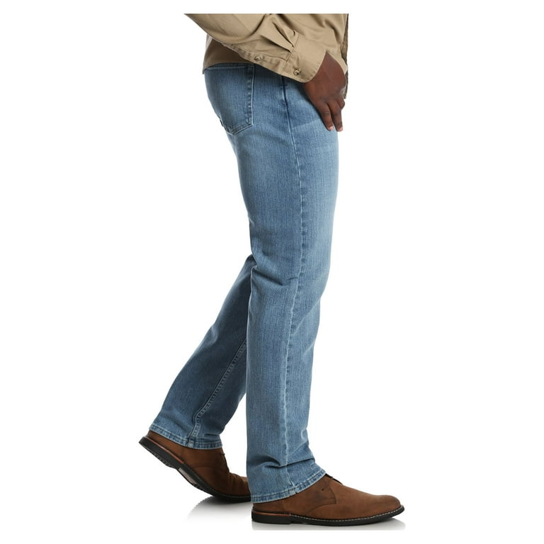 Wrangler Mens Regular Fit Flex Jeans Light Wash Size 34/L34