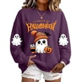 thumbnail image 2 of Womens Halloween Sweatshirt Crew Neck Long Sleeve Spooky Season Cute Ghost Pumpkin Pullover Sweatshirts Vintage Fall Sweatshirt for Women, 2 of 4
