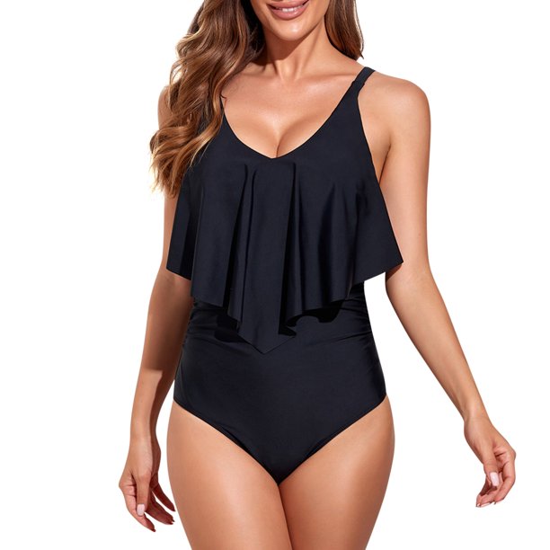 Traje de baño de una pieza Meterk Con cuello en V profundo para mujer
