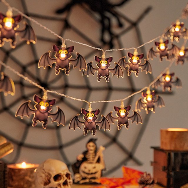 Fiudx Liquidación de ofertas flash Cadena de luces LED para festivales, caja de batería, luces decorativas de Halloween, diseño de escena festiva