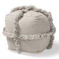 thumbnail image 1 of Baxton Studio Alfro Grey Handwoven Cotton Fringe Pouf Ottoman, 1 of 6