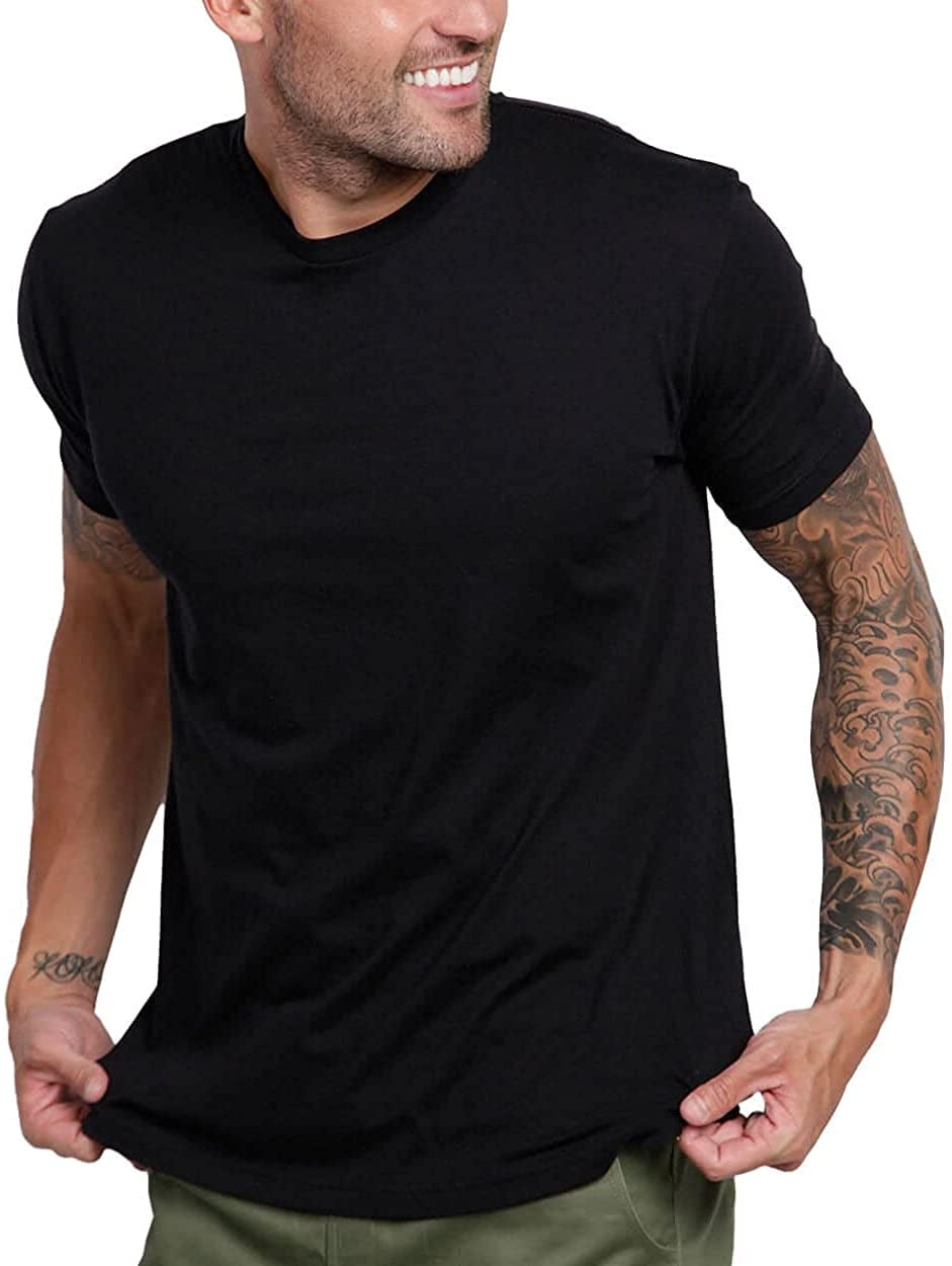 INTO THE AM Premium Essential Crewneck Tees For Men - Soft Fitted ...