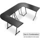 thumbnail image 5 of HHQHHQA  L-Shaped Corner Desk Computer Gaming Desk - 58 Inch Modern Home PC Table Office Writing Workstation, Black, 5 of 7