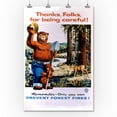 thumbnail image 2 of Smokey Bear, Thanks Folks, Vintage Poster (36x54 Giclee Gallery Art Print, Vivid Textured Wall Decor), 2 of 3