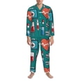 thumbnail image 4 of Bingfone Men'S Pajama Set 2 Piece Loungewear Pjs, Long Sleeve With Pajama Pants-Medical Elements, 4 of 9