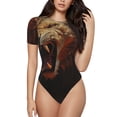 thumbnail image 2 of Fotbe Cool Flame Lion A Women's Crew Neck Short Sleeves Bodysuit Tops Round Neck Slim Sleeveless Soft Comfortable Basic-X-Large, 2 of 7