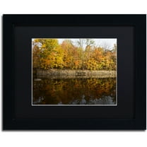 Trademark Fine Art "Autumn Along the Rocky River" Canvas Art by Kurt Shaffer, Black Matte, Black Frame