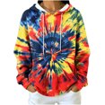 thumbnail image 3 of Tqcoqu Women's Tie Dye Waffle Knit Hoodie,Drawstring Hood Long Sleeve Casual Pullover Plus Size Sweatshirt with Kangaroo Pocket, 3 of 8
