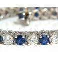 thumbnail image 2 of 14.35ct natural Vivid royal blue round sapphires diamond bracelet 14kt tennis, 2 of 7