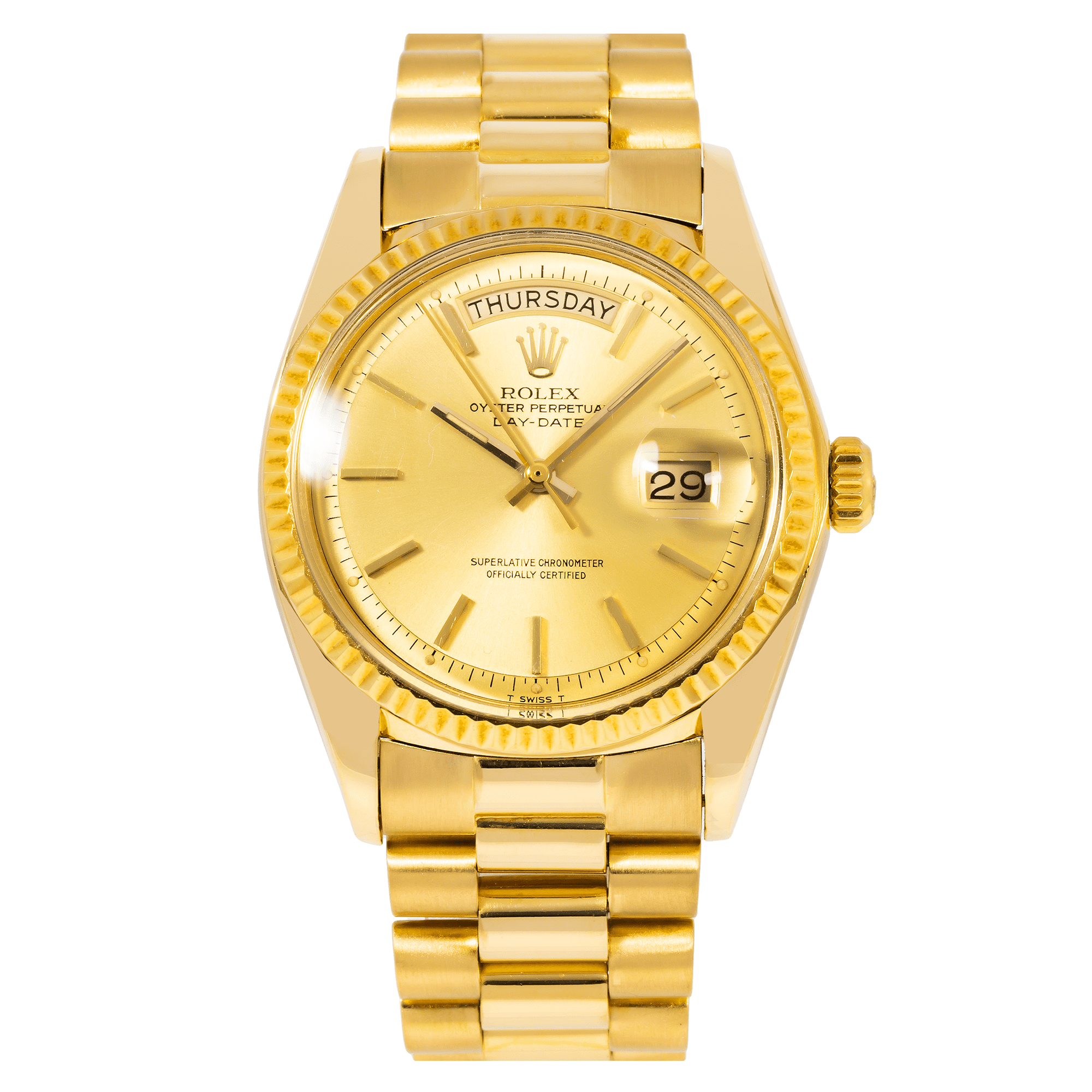 Pre-Owned Rolex Day-Date 1803 36MM Champagne Dial With President Yellow Gold Bracelet