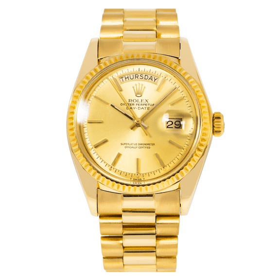 Pre-Owned Rolex Day-Date 1803 36MM Champagne Dial With President Yellow Gold Bracelet