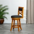 thumbnail image 3 of Newboti Furniture 30" Bar Height X-Back Swivel Stool, Natural Finish, Charcoal Fabric Seat 18043, 3 of 11
