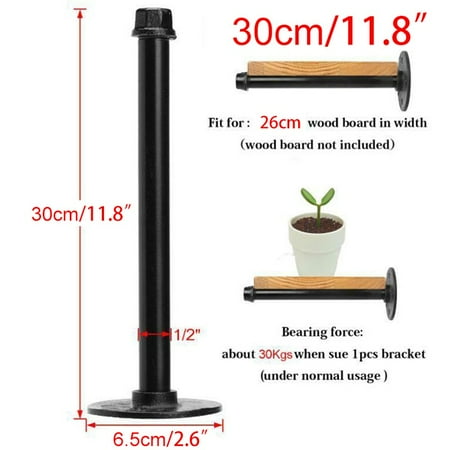 

Wall Storage Shelf Holder Brackets Book Shelving Industrial Steampunk Iron Pipe