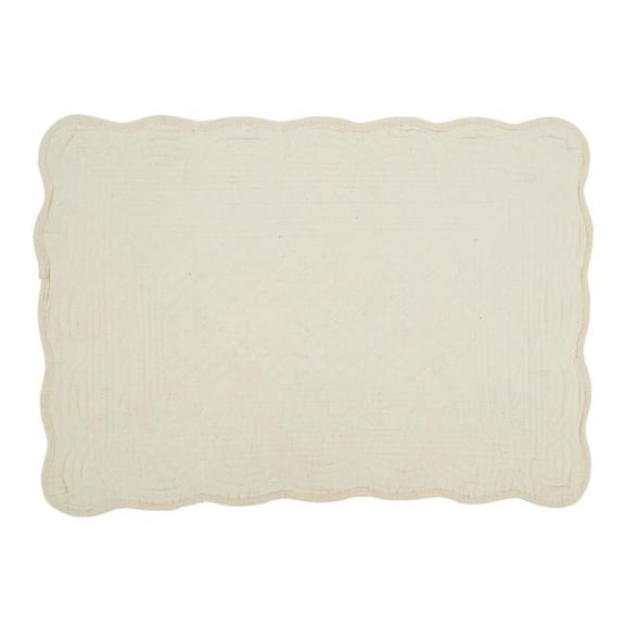 14 x 20 in. Charming Quilted Oblong Placemat, Ivory - Set of 4