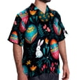 thumbnail image 2 of Easter Men's Hawaiian Poplin Casual Printed Button Down Short Summer Beach Shirts, Unisex, 2 of 6