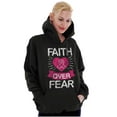 thumbnail image 3 of Faith Over Fear Breast Cancer Ribbon Hoodie Sweatshirt Women Brisco Brands S, 3 of 6