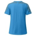 thumbnail image 5 of Women's Lace Pullover Blouse Top Short Sleeve Round Neck Solid Color Loose Fit Elegant Casual Summer Fashion Gift | CSEONE,Blue L, 5 of 9