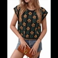 thumbnail image 2 of Suéteres de Punto Lindos con Cuello Redondo y Mangas para Mujer, Informales, Estampados, de Verano, Color Negro, Talla L, 2 of 9