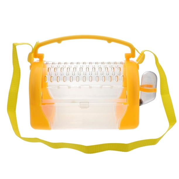 WORGEOUS 1PC Hamster Cage Pet Go Out Box Carrier portátil para animales pequeños con correa ajustable (Naranja)