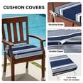 thumbnail image 3 of Outdoor Patio Cushion Covers 4 Pack Navy Sage Striped Patio Chair Cushion Covers with Ties and Zipper Classic Farmhouse Stripes Waterproof Outdoor Seat Cushion Covers for Patio Furniture 22"x22", 3 of 9