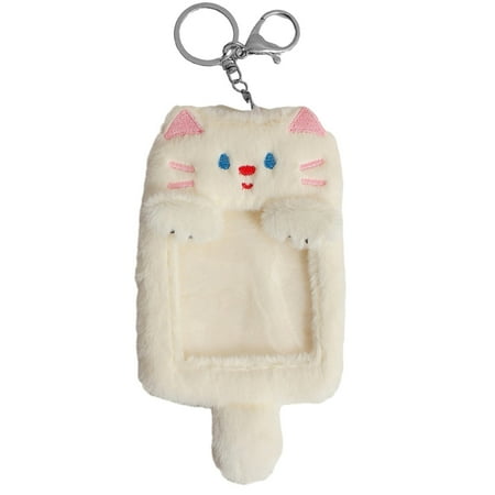 

LEAQU Game Card Holder Plush Card Holder Portable Adorable Fox Cat Shape Card Sleeve with Keychain for Home Office School Use