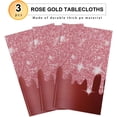 thumbnail image 5 of 3 Pack Rose Gold Sequin Tablecloth 108x54in, Glitter Diamond Plastic Table Cover for Birthday Wedding Anniversary Party, 5 of 7