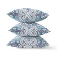 thumbnail image 3 of Buddha Flower Ceremony Suede Zippered Pillow with Insert Gray Light Blue, 3 of 4