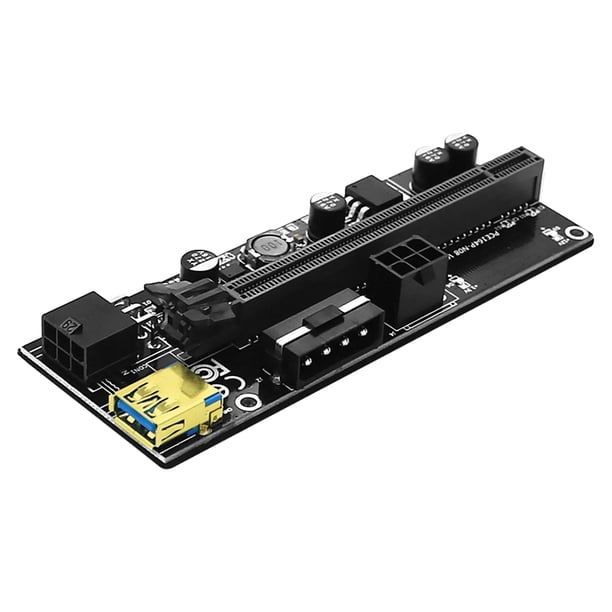 Tarjeta vertical 009S-Plus PCI Express 1X a 16X Extender 6P a SATA Cable de alimentación PCI-E Riser Card Hugtrwg Para estrenar