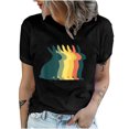 thumbnail image 1 of Camisetas de cuello redondo para mujer Camisetas con estampado de conejo de Pascua Camiseta de manga corta Blusa Tops Fridja bn1946, 1 of 9