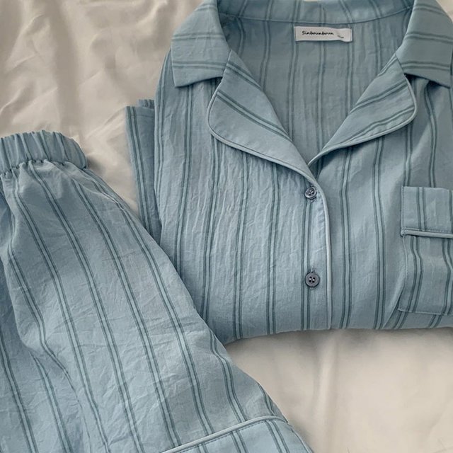 Conjunto de pijama de manga corta para mujer, ropa de estar por casa con camisa y pantalones cortos, estilo Ins, doble bloque de Color, para verano, 2024