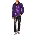 thumbnail image 2 of CAMISAS DE HOMBRE INSPIRE CHIC Camisa de Larga Manga con Lentejuelas Botón Abajo Brillante Camisas Metálicas S Púrpura, 2 of 5