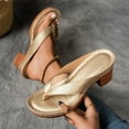thumbnail image 4 of Heel Sandals Heels Flip Flops Heeled Thong Sandals for Women Square Open Toe with 2.95 Inch Low Heel, 4 of 8