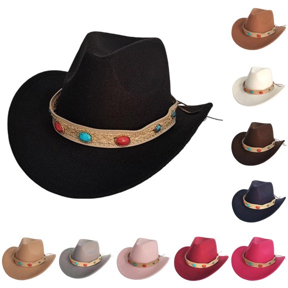 LIUYUNNN Hat Lights up Cowboy Hat Western Style Fedora European & Fashion & Couples Hat, One Size