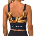 thumbnail image 3 of Lsque 2025 Happy New Year 6 Printed Women'S Sports Bra, Compression, Moisture Wicking, High-Impact Sports Bra For Women,Supportive sports bra-Large, 3 of 9