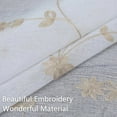 thumbnail image 4 of White Sheer Valance Curtains, Leaf Embroidered Kitchen Window Treatment Voile Valances Cafe Curtains Rod Pocket, Faux Linen Textured Semi Sheer Bathroom Curtain Windows (White, 52" W x 15" L), 4 of 9