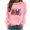 Pink, variant on Dgankt Christmas Blouses for Women Round Neck Christmas Printed Tops Long Sleeved Shirts,Sizes S-2XL