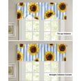 thumbnail image 4 of Tie Up Valance Curtain for Kitchen,Farm Watercolor Sunflower Rod Pocket Short Curtains Adjustable Tie-Up Shade Valances,Blue Stripe Window Treatment for Bathroom Living Room Bedroom, 4 of 8