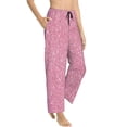 thumbnail image 2 of Uemuo Glitter Pink Pattern Women's Wide Leg Palazzo Lounge Pants with Pockets Light Weight Loose Comfy Casual Pajama Pants-, 2 of 9