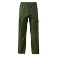 thumbnail image 4 of CONZONE Kids Boys Uniform Cargo Pants Wide Leg Baggy Chino Pants for Boys Elastic Waist Back To School Outdoor Joggers with Pockets, 4 of 6