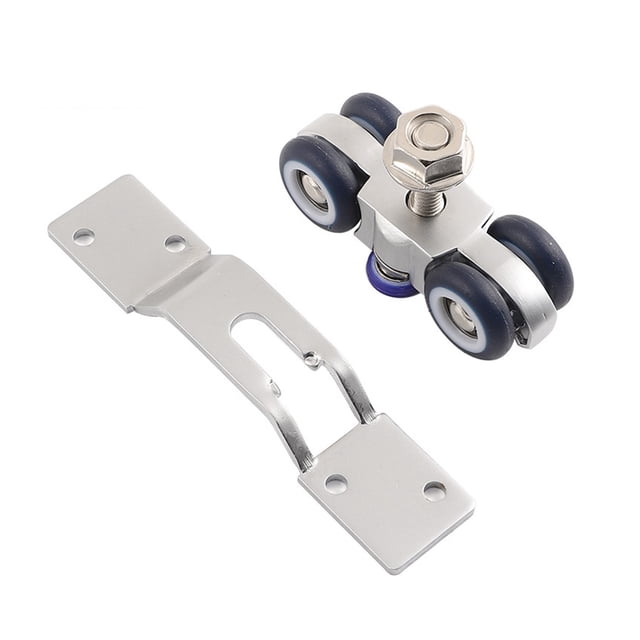Folding Sliding Door Hardware Kit, Barn Doors Aluminum Alloy Track Sliding Door Hanging Wheel Mute Universal Lifting Wheel ,Long Lasting
