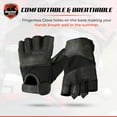 thumbnail image 4 of Daniel Smart Men’s Leather Gloves Fingerless Motorcycle Gloves with Gel Palm, Mesh and Synthetic Leather for Maximum Airflow, 4 of 6
