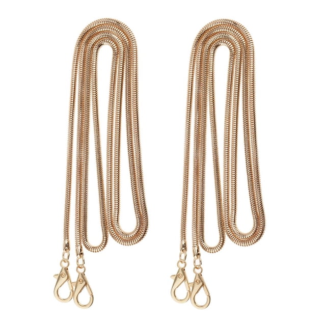 2x 120cm DIY Hierro Linterna Cadena Correa Bolso Cadenas Accesorios Correas de monedero, con 2 piezas Hebillas de metal (Dorado) Zulema Correa de repuesto Cadena de serpiente